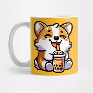 corgi drinking boba Mug